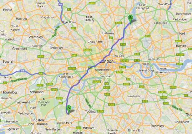 Route from home to killer personal training session